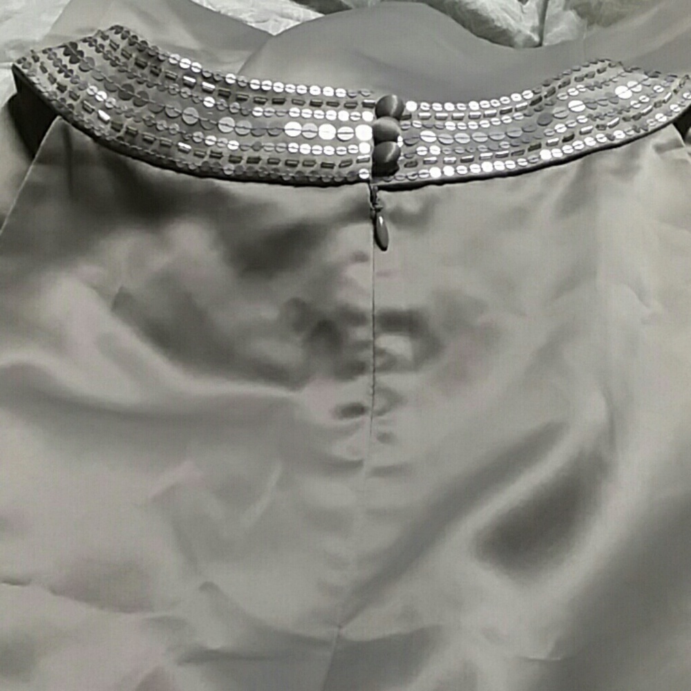 ANN TAYLOR LOFT GREY SEQUIN DRESS - Picture 4 of 4